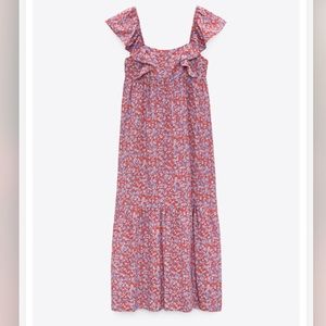 Zara Floral Print Midi Dress S